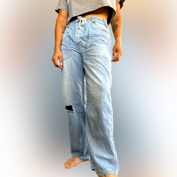 We The Free Denim - Free People Drawstring Denim Pants